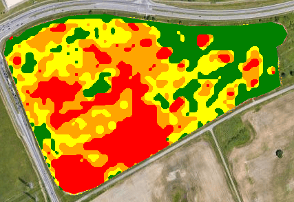 a productivity map showing different zones within a farm