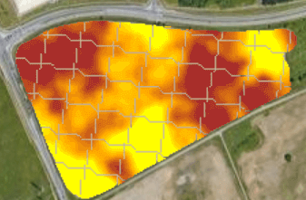 a map showing different CEC zones within a farm