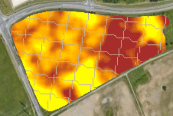 a map showing different clay zones within a farm