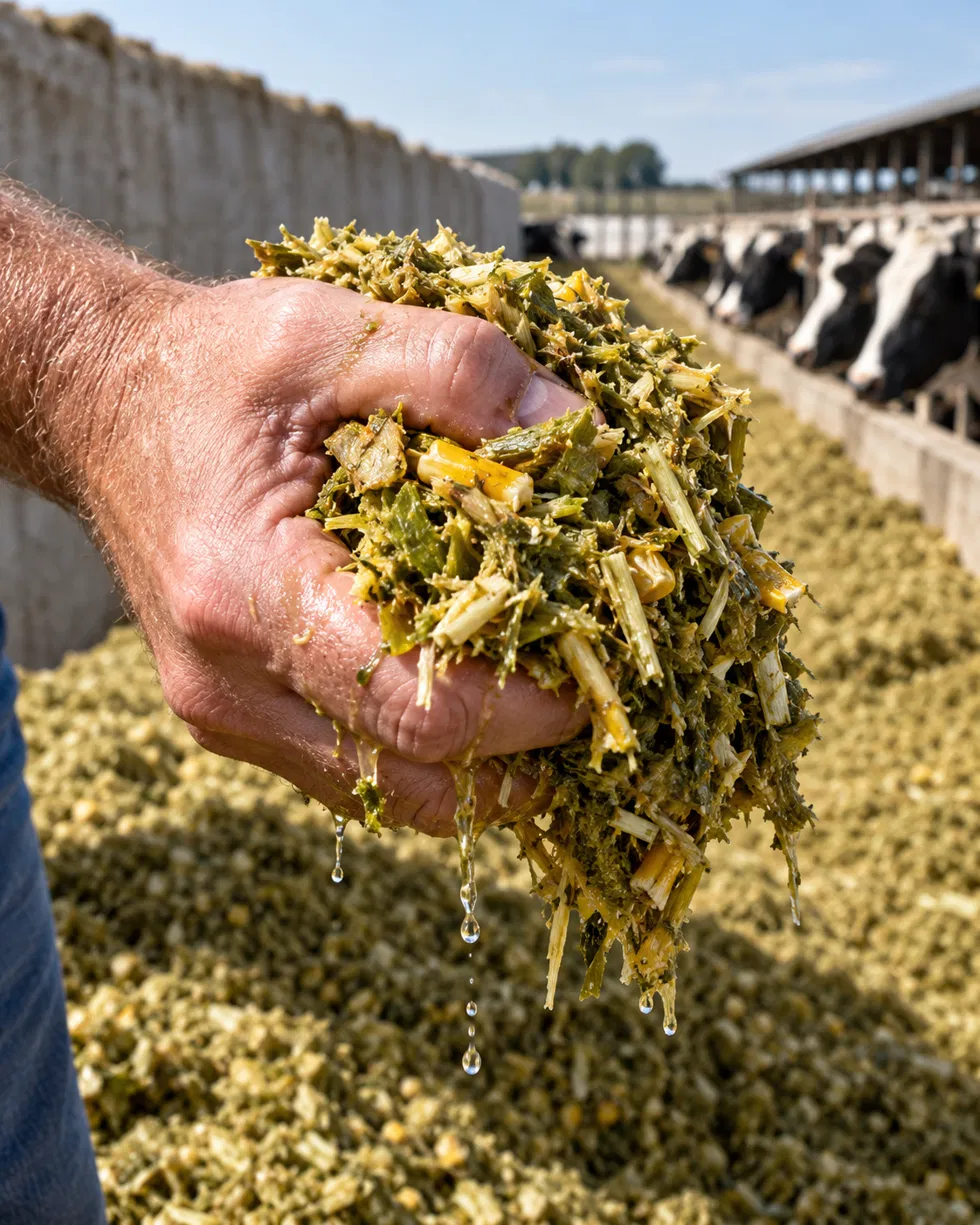 Silage being held at the feed bunk